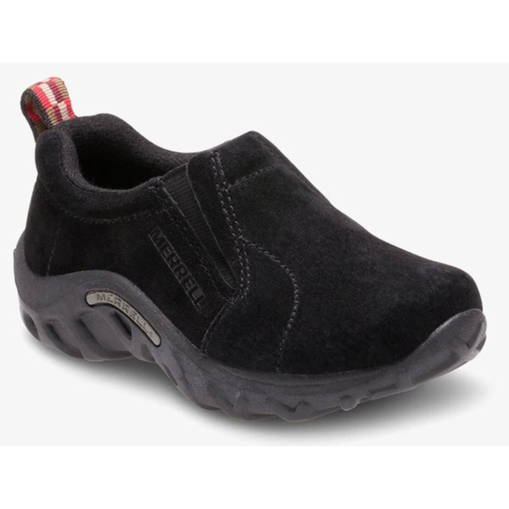 Merrell Jungle Moc black slip on suede shoes outdoor play kids youth size 6